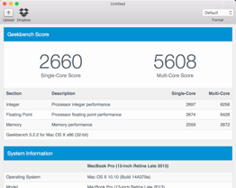 Geekbench - Mac OS X