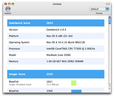 Default Result Format